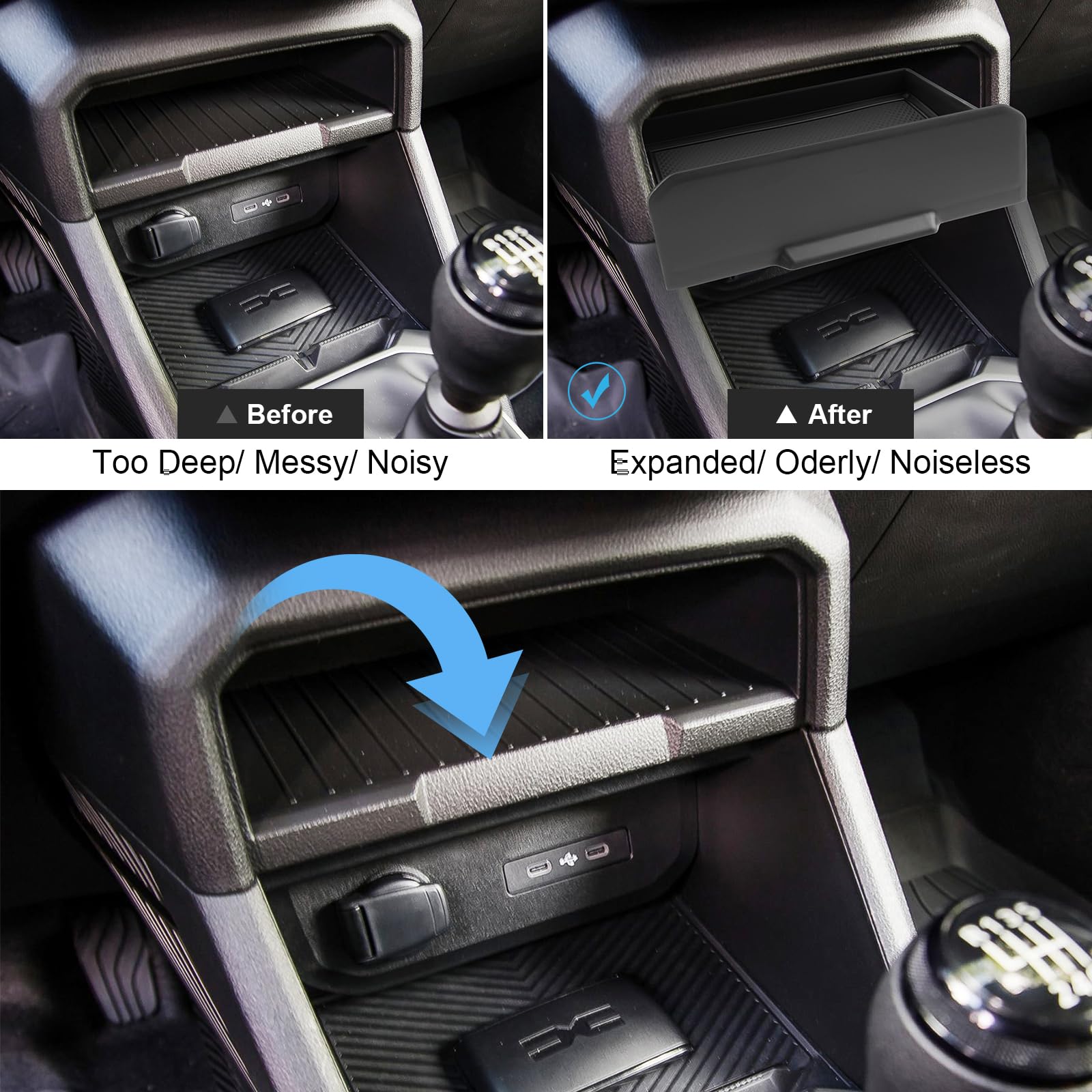 Vano Portaoggetti per Console Centrale Compatibile con Dacia Duster 3 2024 2025, Dacia Duster 2024 Organizer Vassoio, Dacia Duster III Accessori Contenitore Cassetto Scorrevole