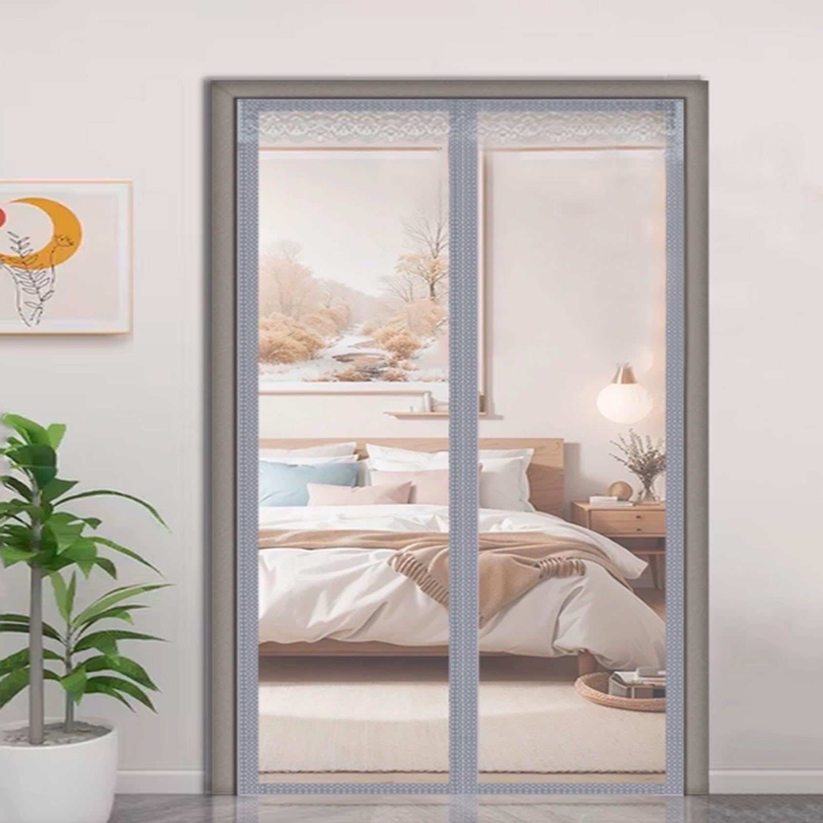 Rideaux à isolation thermique d'hiver pour porte de balcon et rideau anti froid magnétique
