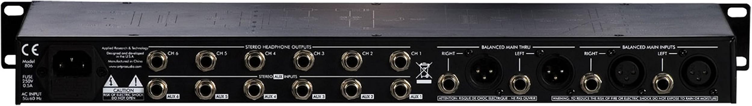 ART HeadAmp6 Pro 6 Channel Professional Headphone Amplifier With EQ