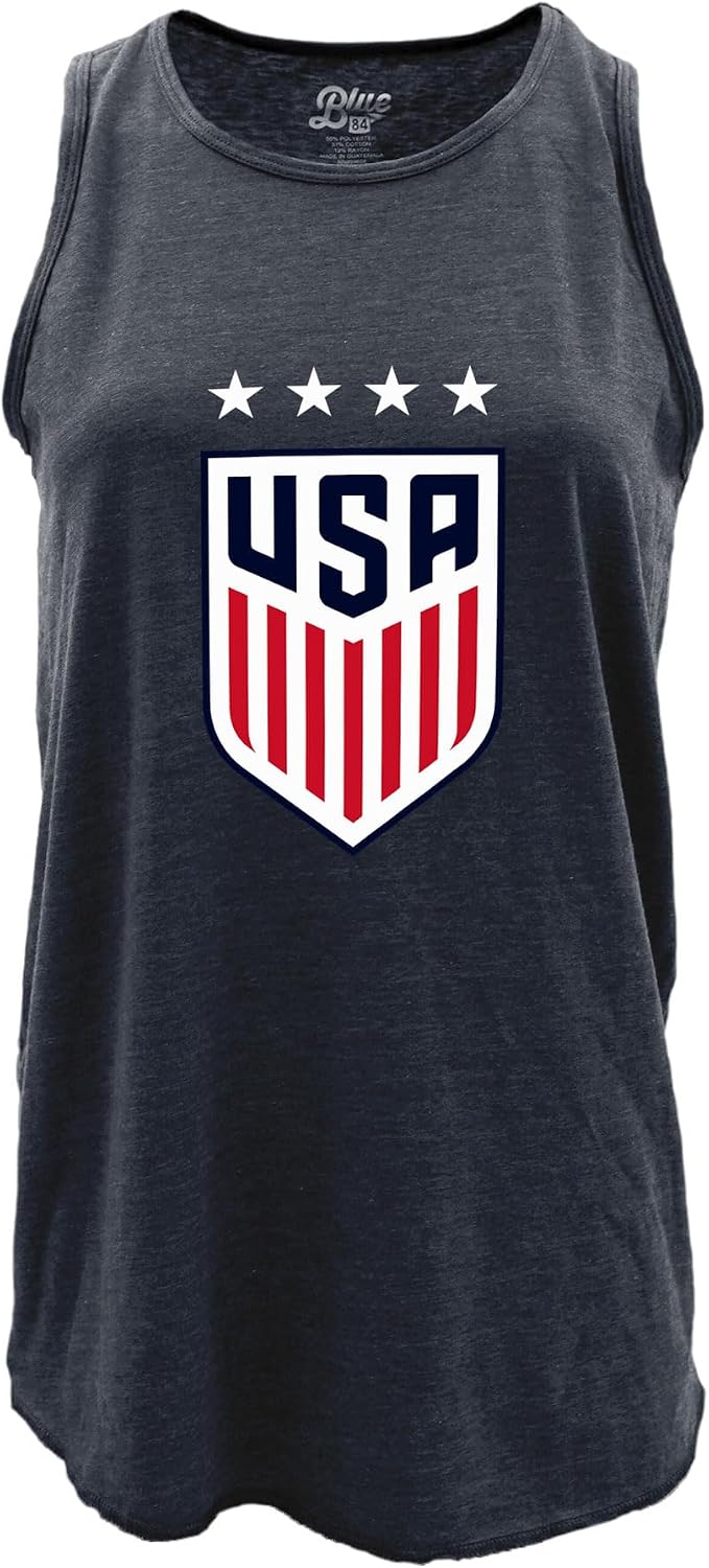 Blue 84 National Teams Womens U.s. Women's Soccer USWNT Officially Licensed Women's Tri-Blend Tank Top