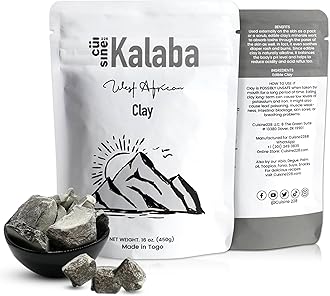 Cuisine228 Natural Clay, Kalaba – 100% Natural, Chemical-Free Detox Kaolin – Calaba, Marble Chalk 16oz| Made in Togo