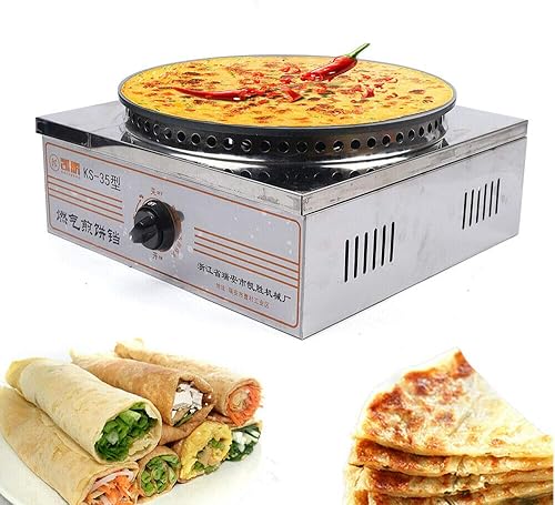 Miniatura 2 de Máquina para hacer crepes de gas de 15.75 pulgadas, máquina para hacer panqueques, sartén para crepé, plancha antiadherente para panqueques, roti,
