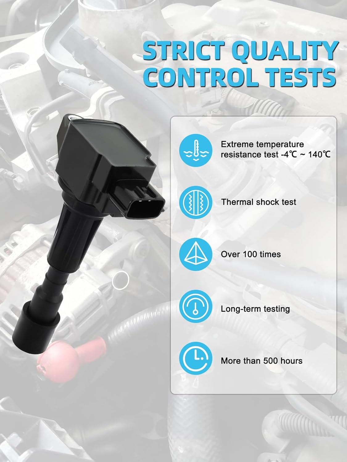 Set Of 4 UF655 Ignition Coil Pack (1.5L Only) 2011 2012 2013 2014 For Mazda 2, Replace # ZJ2018100 ZJ2018100A ZJ4918100 5C1847 48754 1788531 C1790