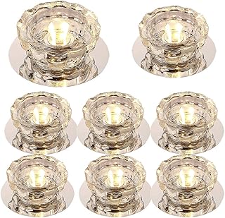 8 Paquetes de focos empotrables de luz roja nórdica, Modernos focos de Cristal con Deflector, para decoración de Sala de Estar, luz LED empotrada de Techo para Interiores (luz de Color de 3 W)
