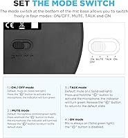 Vista 6 de BOYA Micrófono de condensador para escritorio y podio, micrófono de cuello de cisne bi-fold de 18 pulgadas con botón de silencio e indicador LED