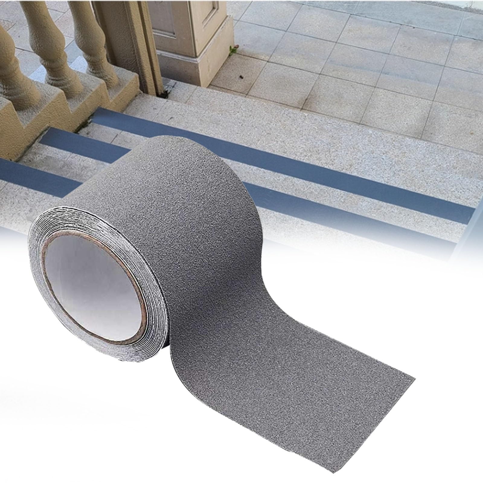 cinta escaleras Cinta Autoadhesiva Para Escaleras Exteriores, Ideal Para Almacenes Y Obras De Construcción. Cinta De Fricción De Seguridad Impermeable(L 15M X W 100MM)
