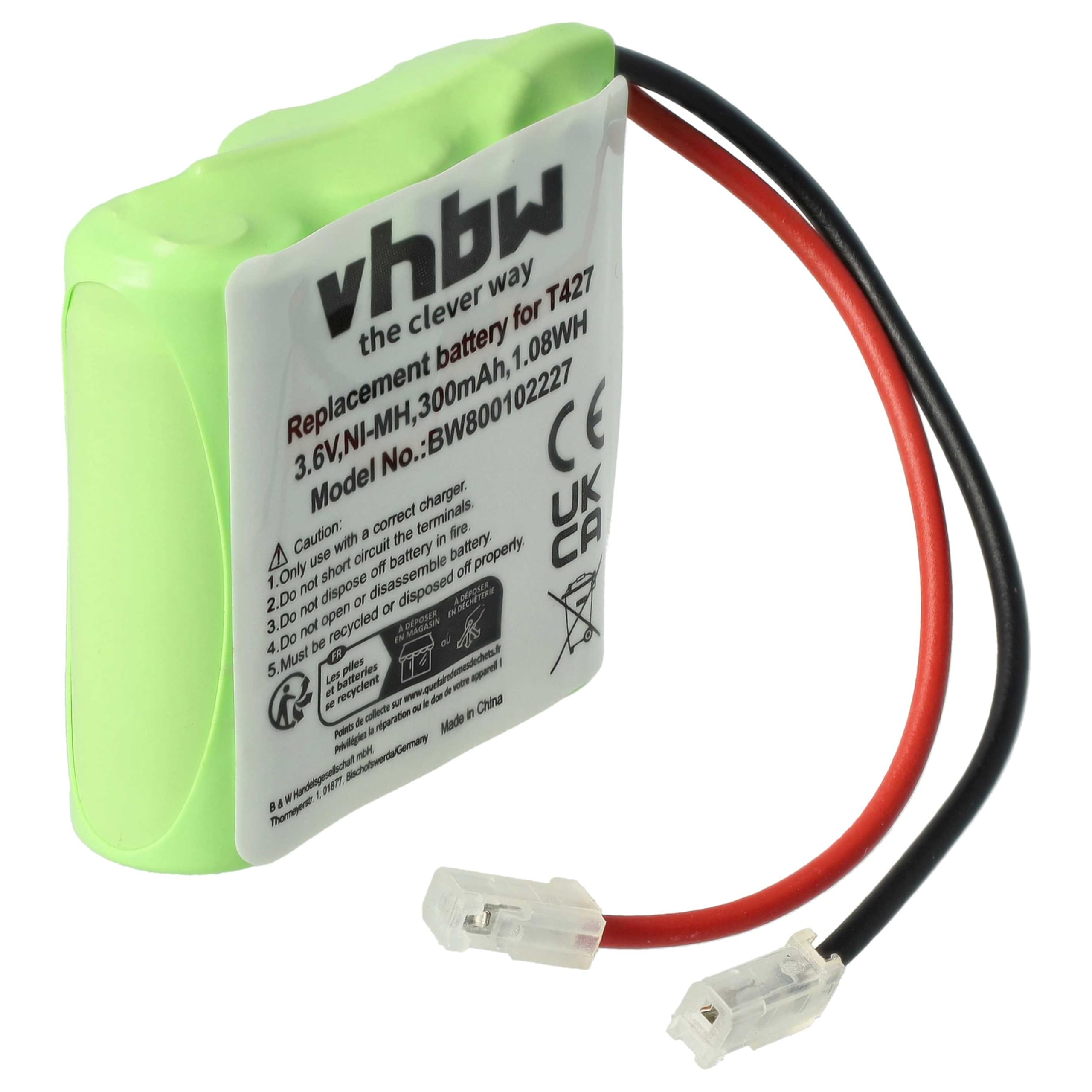Bateria NI-MH 600 mAh 3,6 V nadaje się do BINATONE, COMMODORE, PANASONIC itp. zastępuje T427, 30AAAM3BMX