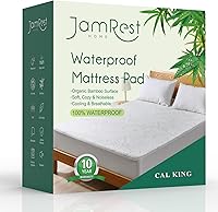 Vista 19 de Protector de colchón acolchado, 100 % impermeable y transpirable con elástico para colchones de 6 a 21 pulgadas de profundidad; protector relleno