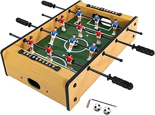 20 Inch Mini Tabletop Foosball Game Set, Table Football, Tabletop Football Games, Durable Soccer Kit for Adults, Children, Families and Playrooms, Easy to Store