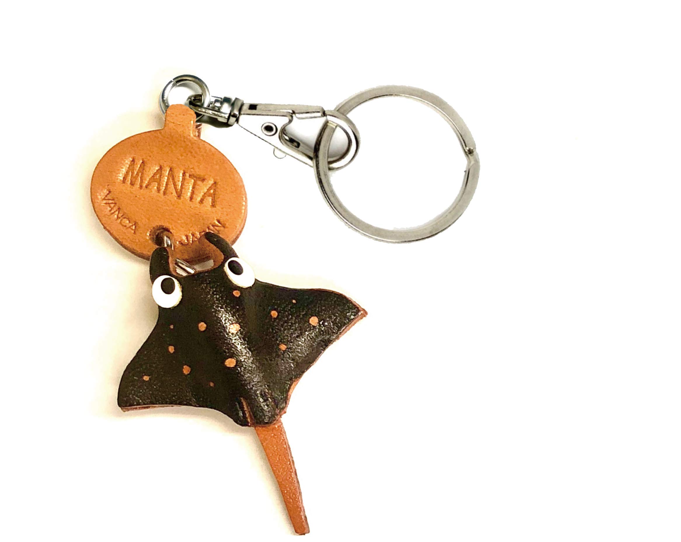 Amazon.co.jp: マンタ 本革製 魚 キーホルダー バンカクラフト革物語