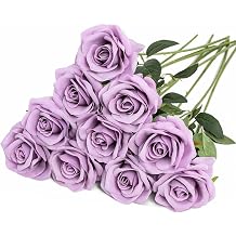 10Pcs Artificial Roses Faux Flowers Single Stem for DIY Home Wedding Decor