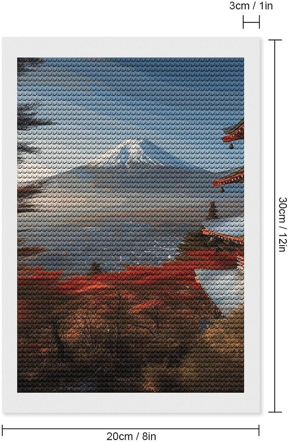 QWNMD Japan Mount Fuji LandscapeDiamond Painting Kit Canvas Set Resin Art DIY Round Beads Wall Decor for Home Room 8×12In /12×16In / 16×20In image 2
