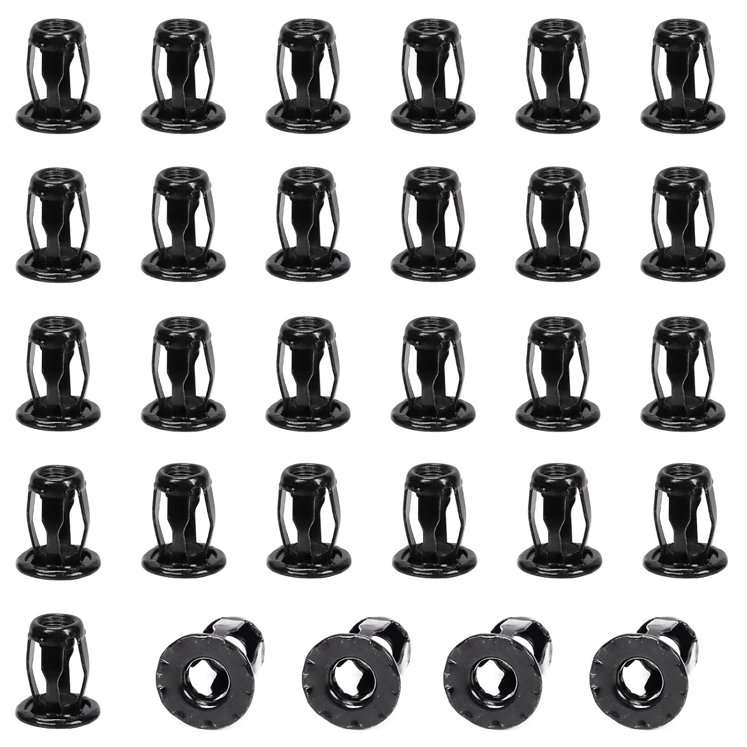 Swpeet 25Pcs M6 Hollow Jack Nuts Hollow Wall Anchors, Petal Nuts Nutserts Jacknut Screws Anchor Blind Phillips Insert Bit Hex Shank Assembly for Hollow Wall Iron