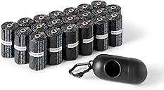 Amazon Basics Amazon Basics Dog Poop Bags with Dispenser, 300 Count, Enhanced for Guaranteed Leakproof, Unscented, Includes Leash Clip