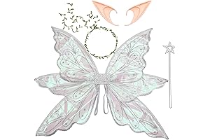 Large Grey Fairy Wings for Adults Dress Up Sparkling Sheer Wings Butterfly...