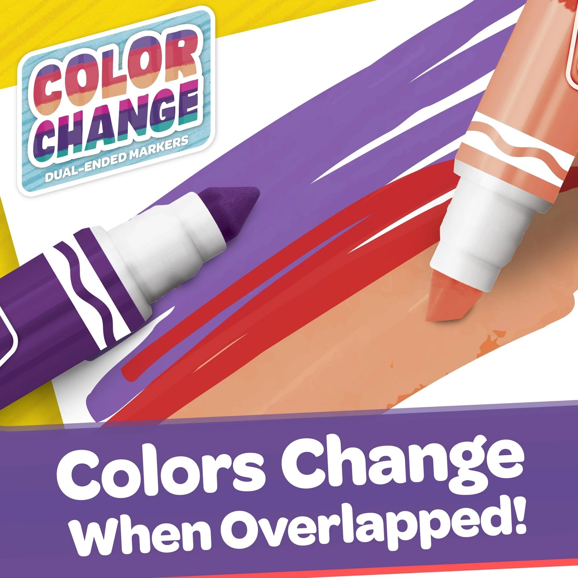 Crayola Lot de 8 stylos à double pointe - Couleurs mélangées - 24 couleurs