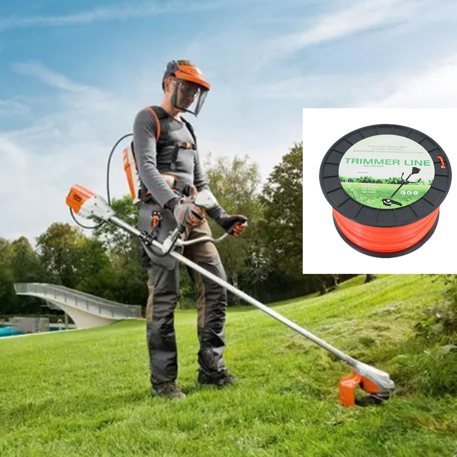 2,4 Mm Trimmerschnur Aus Nylon – 1,4 Kg Rolle, Für Rasentrimmer & Unkrautfresser