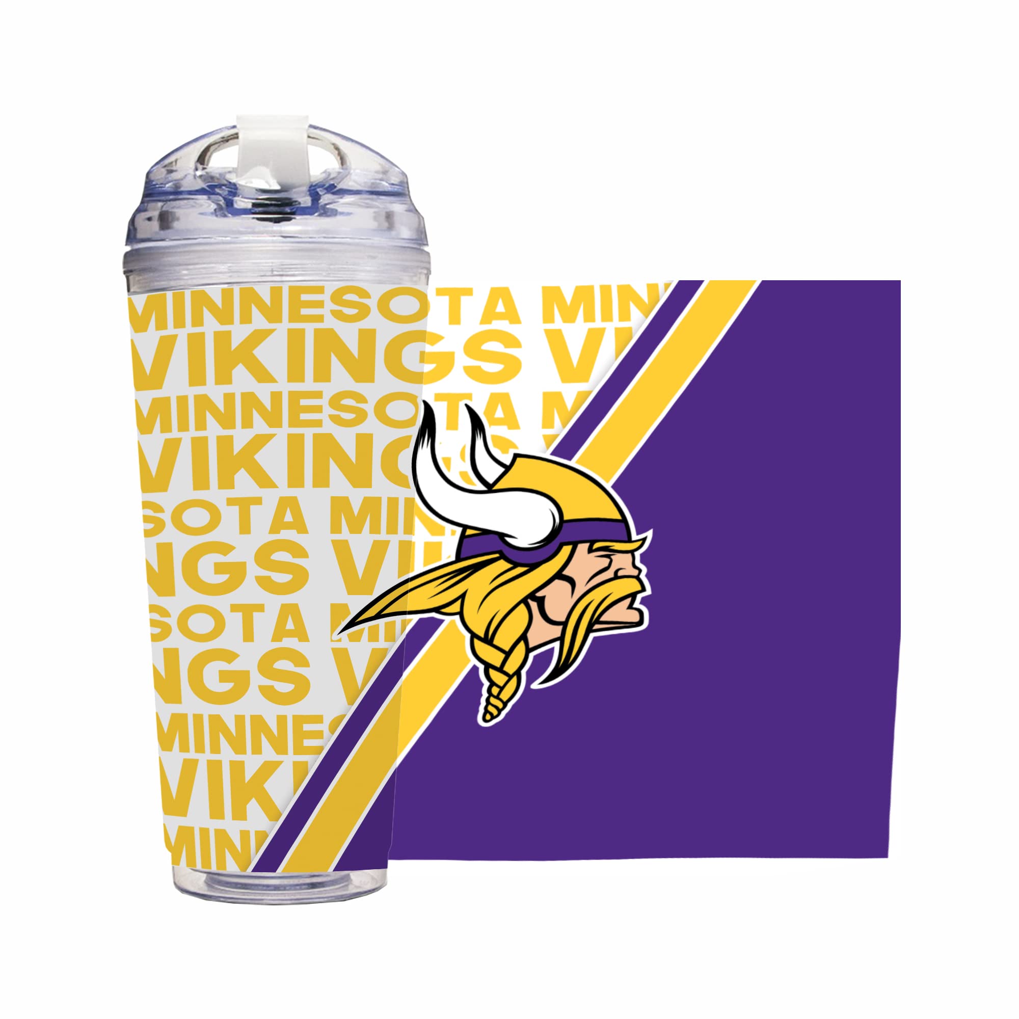 NFL Football 24oz Acrylic Tumbler with Hinged Lid, Officially Licensed Double Wall Tumbler for NFL Fans