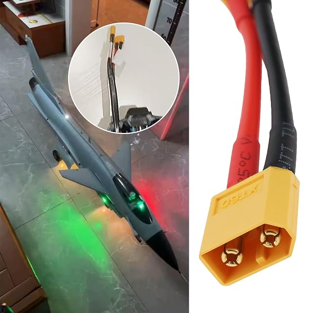 Foto 2 de 7 de VGOL 2 Piezas de Cable Adaptador XT60 Macho A XT60 Macho Dorado Adecuado para Batería de Litio RC Piezas…