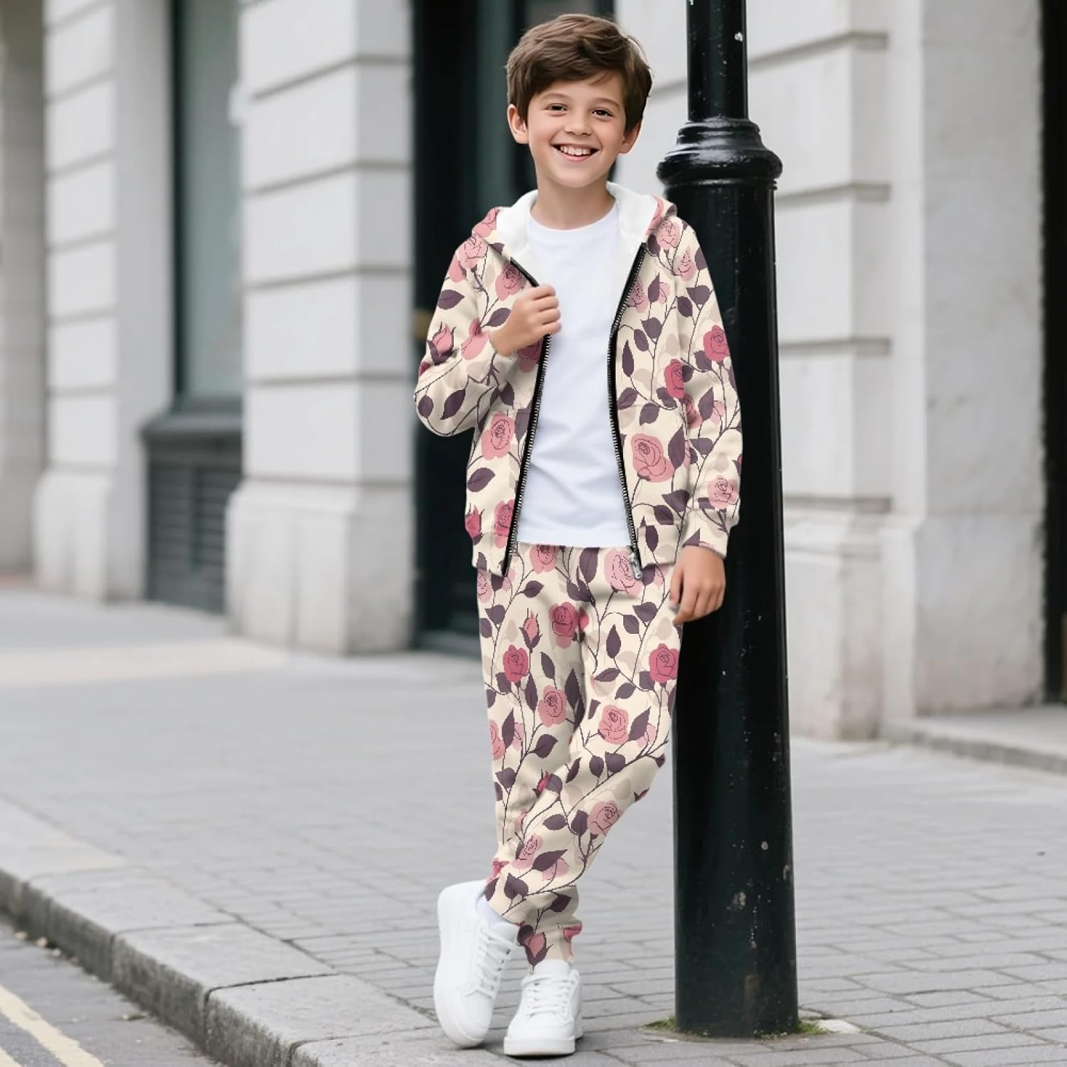 HUIACONG Sweat Suit Girls Sweatsuits Boys Tracksuits for Kids Children Sweat Set