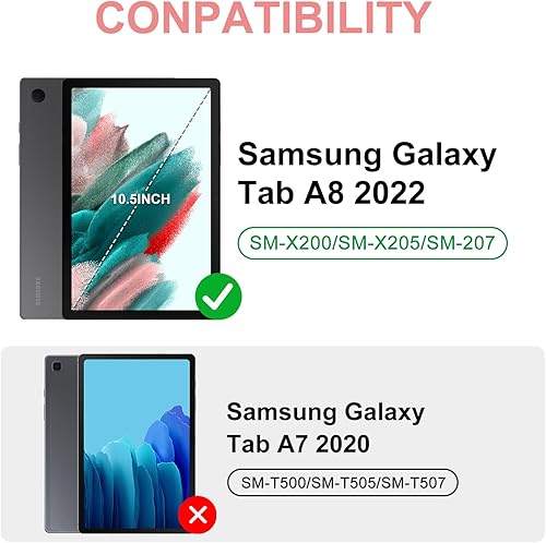 Miniatura 6 de FARYODI Funda con teclado retroiluminado para Galaxy Tab A8 de 10.5 pulgadas 2022, 7 colores retroiluminados, teclado inalámbrico Bluetooth