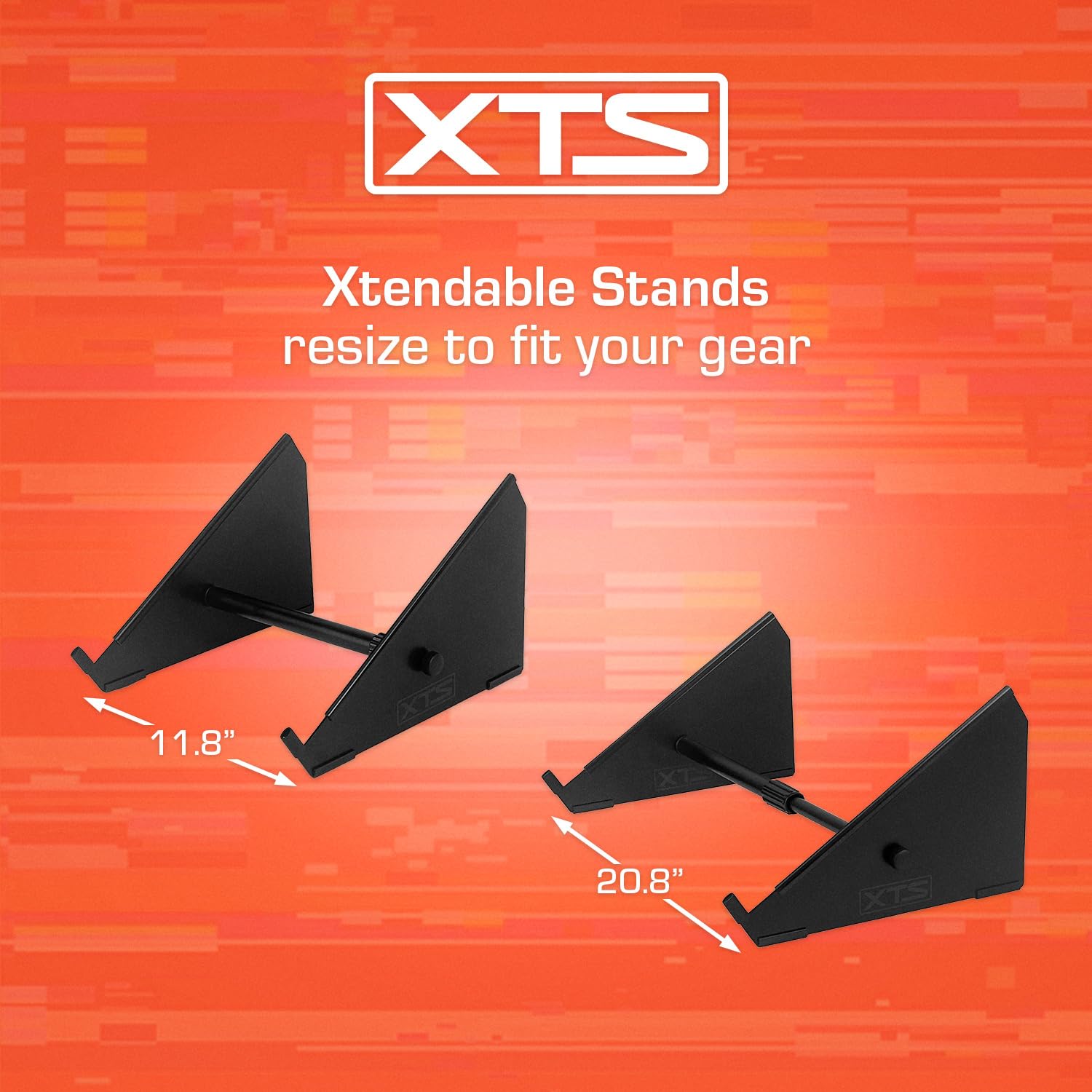 Analog Cases XTS Stand: XL, supporto da tavolo professionale (attrezzatura da studio in lamiera solida al 100%, larghezza regolabile da 30 a 53 cm, supporto per DJ con ergonomia migliorata)