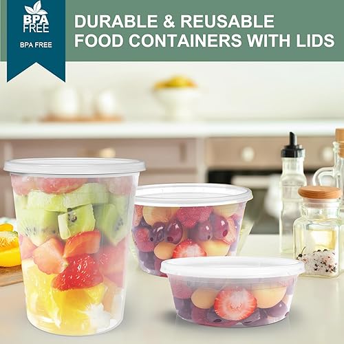 Miniatura 4 de vivigu Deli Containers with Lids 16 oz 24 Set - Food Storage Containers with Lids Freezer Safe, Soup Containers for Restaurant, BPA Free  Portion