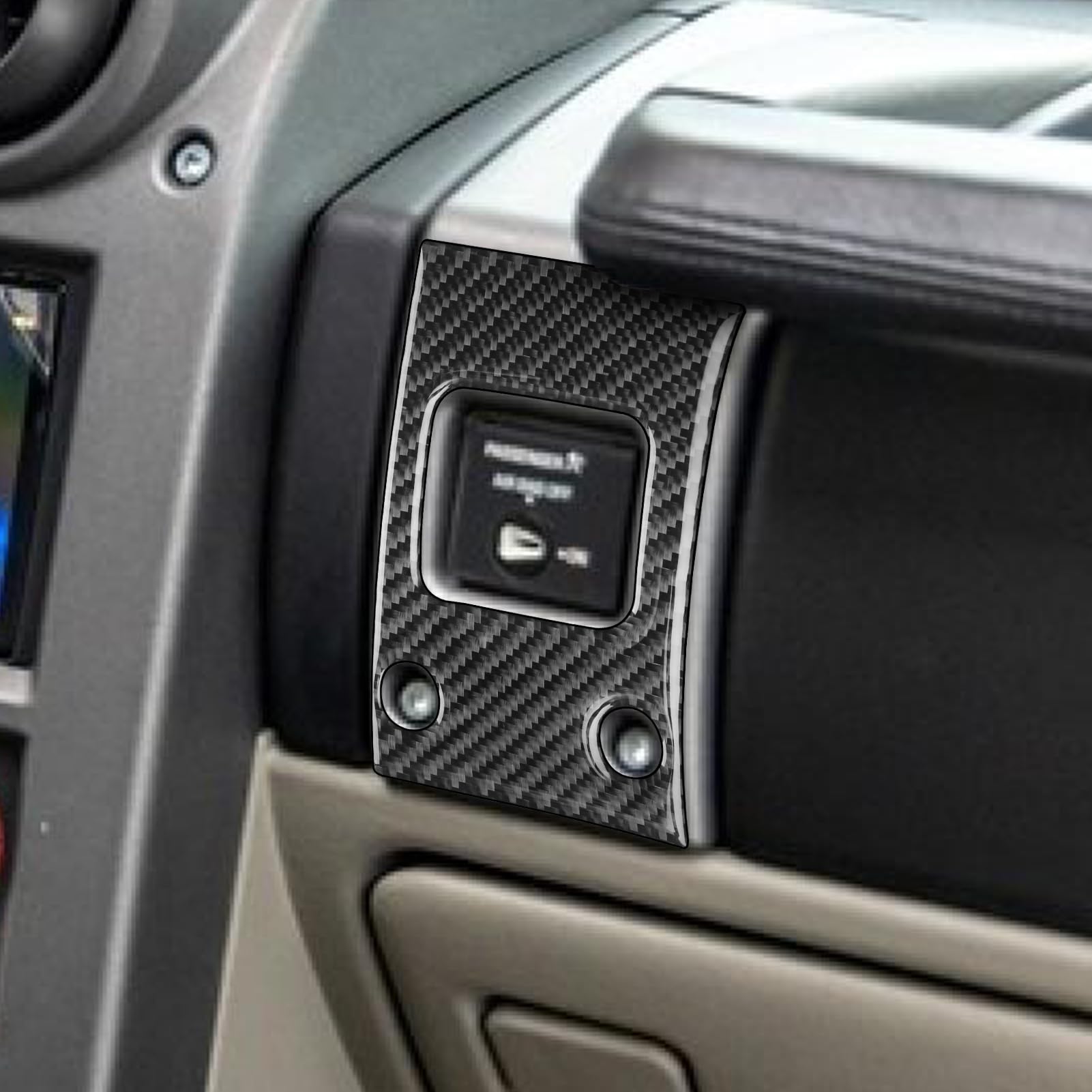 Real Premium Carbon Fiber Compatible with Hummer H2 2003 2004 2005 2006 2007 Accessories Car Passenger Dashboard Cover Sticker Decal Auto Interior Trim