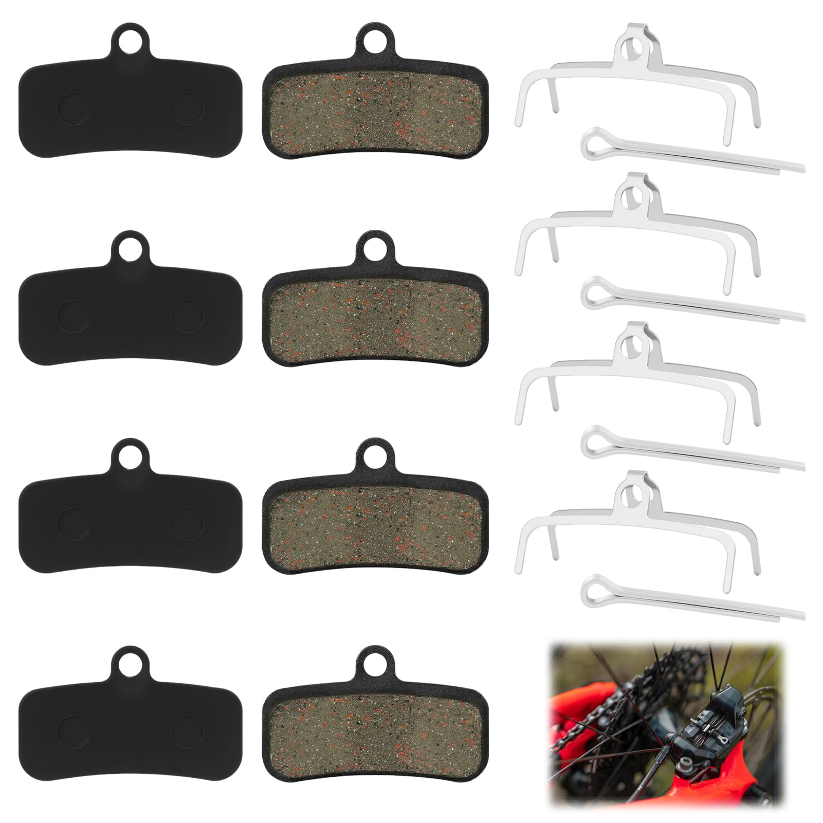 4 pary okładzin hamulcowych Shimano D03S dla niezawodnej skuteczności hamowania, cichego hamowania i trwałości, kompatybilne z D02S Saint BR-M810 M820 Zee M640 Deore XT M8020 TRP Tektro HD