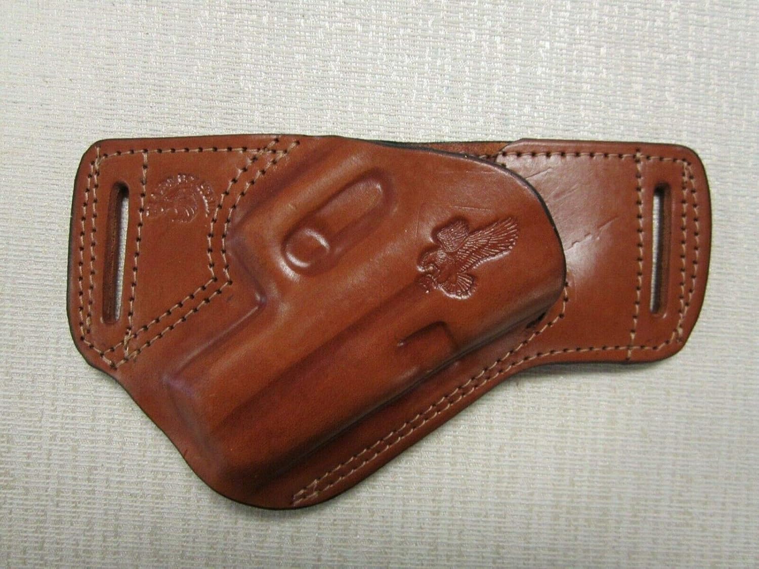 FITS Glock 42, Formed Brown Leather, SOB, OWB Belt Holster, R Hand, Ultra Slim