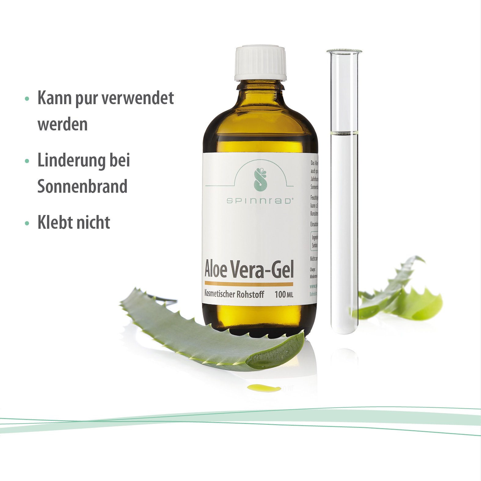 Spinnrad 100ml Aloe Vera Gel Naturkosmetik selber machen I Vegane  Feuchtigkeitspflege fr Gesicht Haut & Haar I Linderung bei Sonnenbrand  Hautreizungen Insektenstiche I After Sun Gesicht Krper Pflege : Amazon.de:  Kosmetik