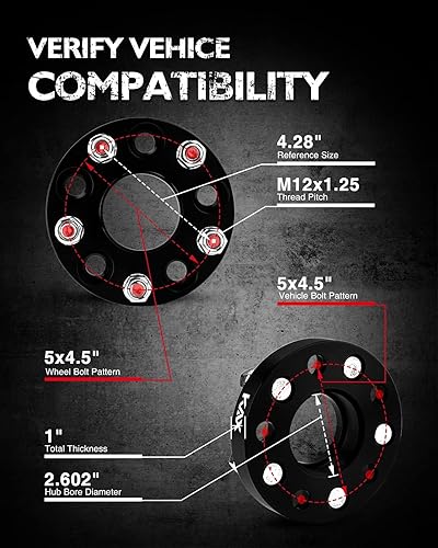 Vista 673 de KAX Espaciadores de rueda de 0.236 x 5.315 in, espaciadores de rueda centrados de 2 pulgadas y 6 lengüetas para F-15-0, Expedition, Mark LT, Negro