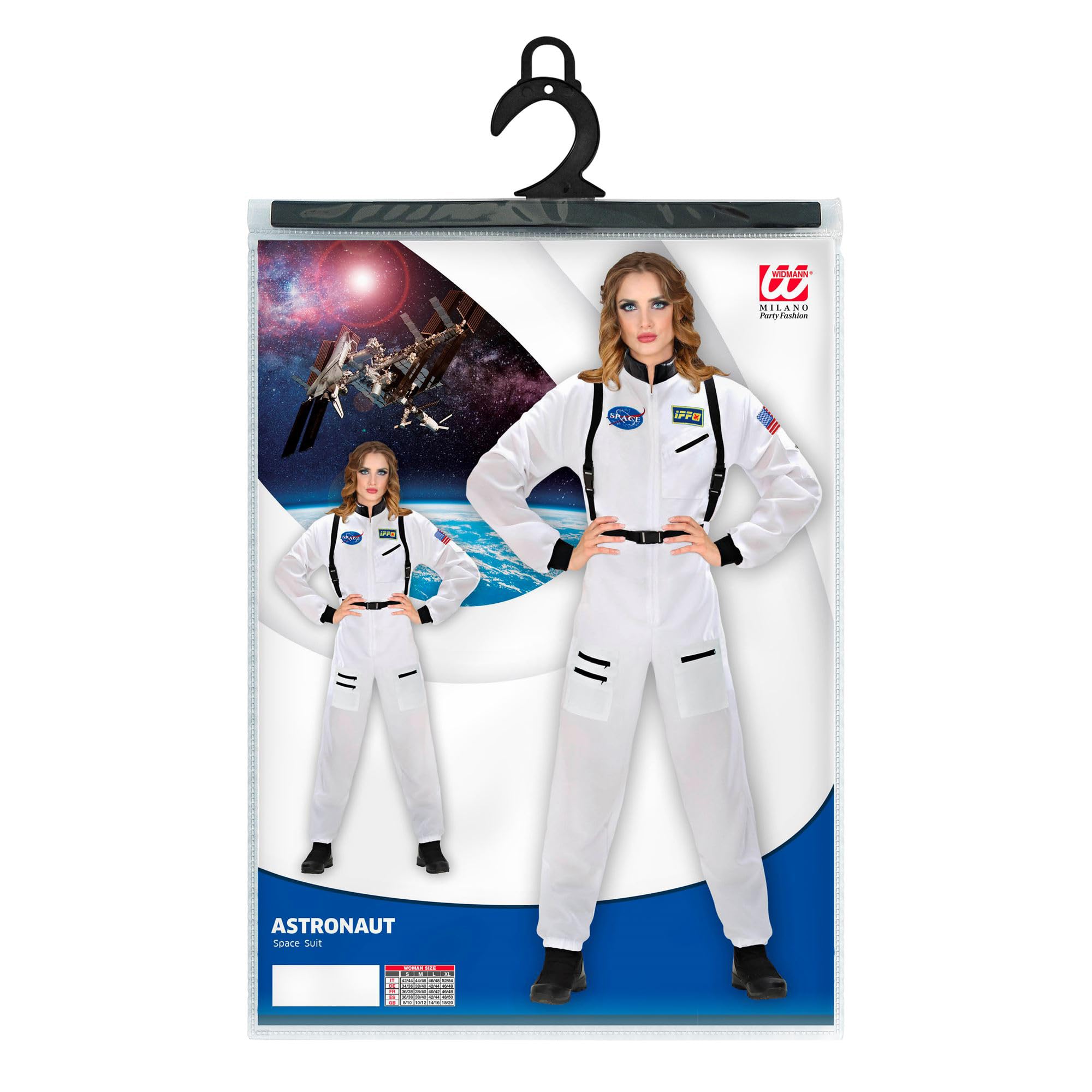 W WIDMANN MILANO Party Fashion - Children's Astronaut Spacesuit with Helmet, Space Jumpsuit, Spaceman, Carnival Costumes