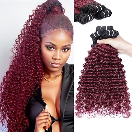 Vista 36 de Manojos de cabello humano ondulado profundo de 20, 22, 24 pulgadas, paquetes de ondas de agua, 100% sin procesar, 12A, cabello humano virgen