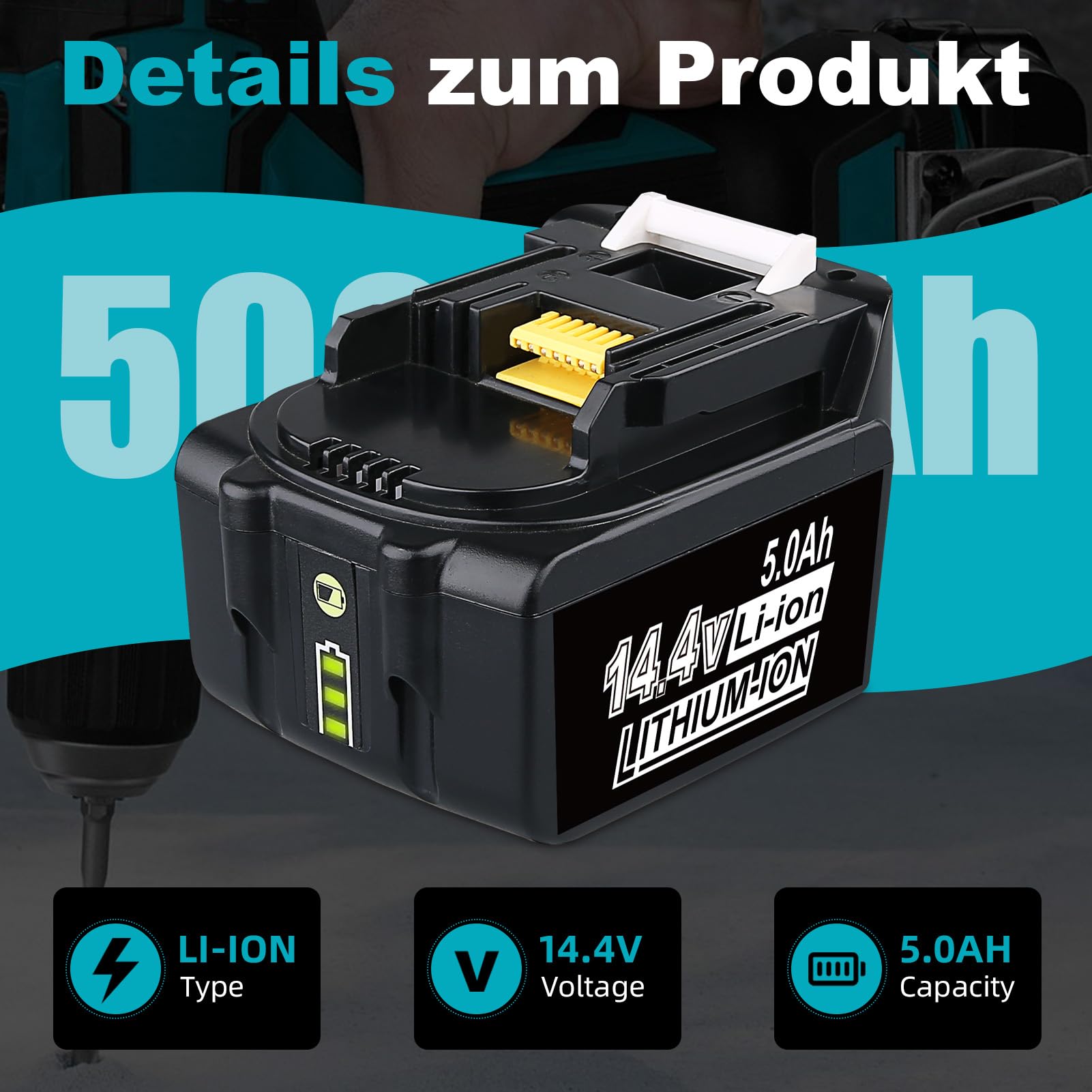 2 unidades BL1840B 18 V 4.0 Ah batería de repuesto para Makita batería 18 V compatible con batería Makita BL1850 BL1860 BL1850B BL1840 BL1860B