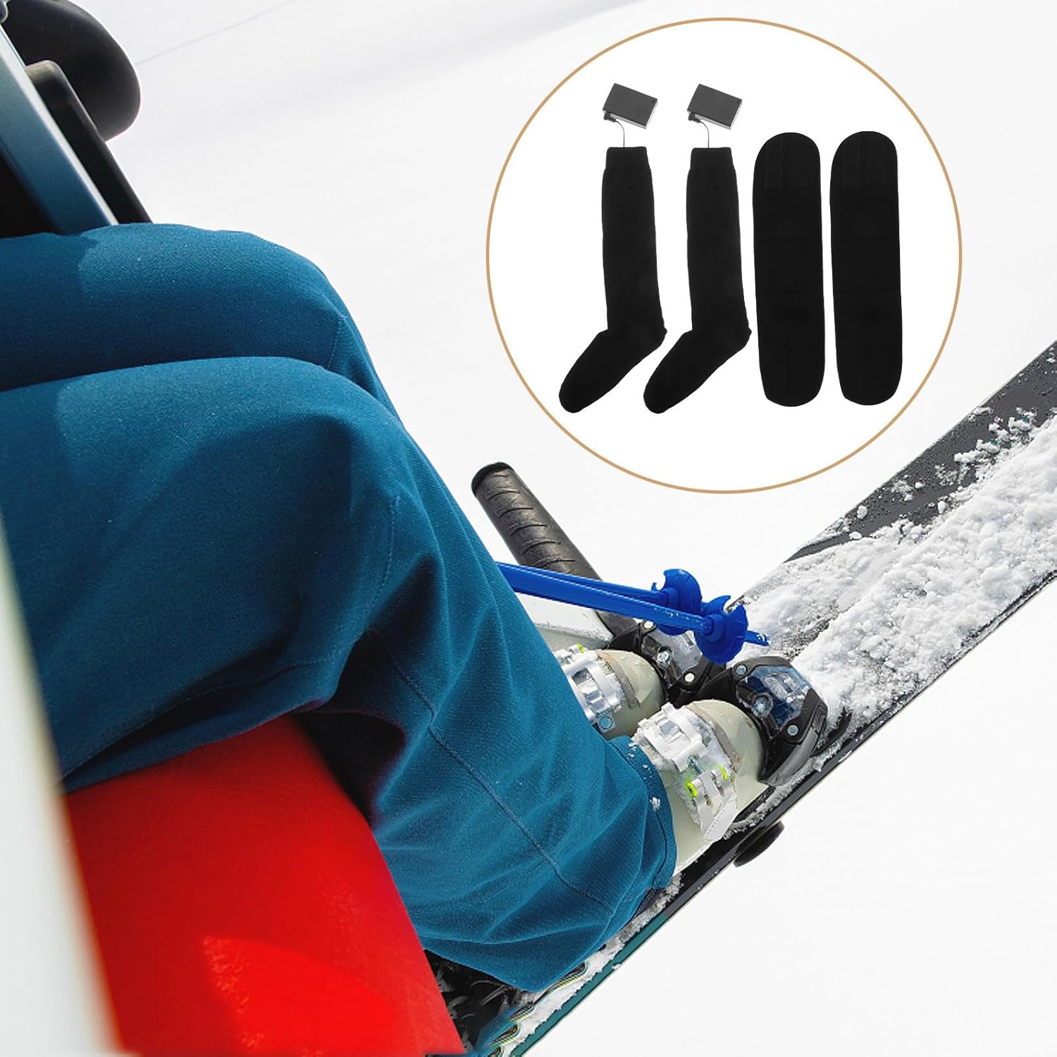 USB Heated Socks for Men Women Rechargeable Electric Foot Warmers with Intelligent Temperature Control Quick Heating Winter Warmers for Skiing Camping Cycling Hunting Outdoor Use
