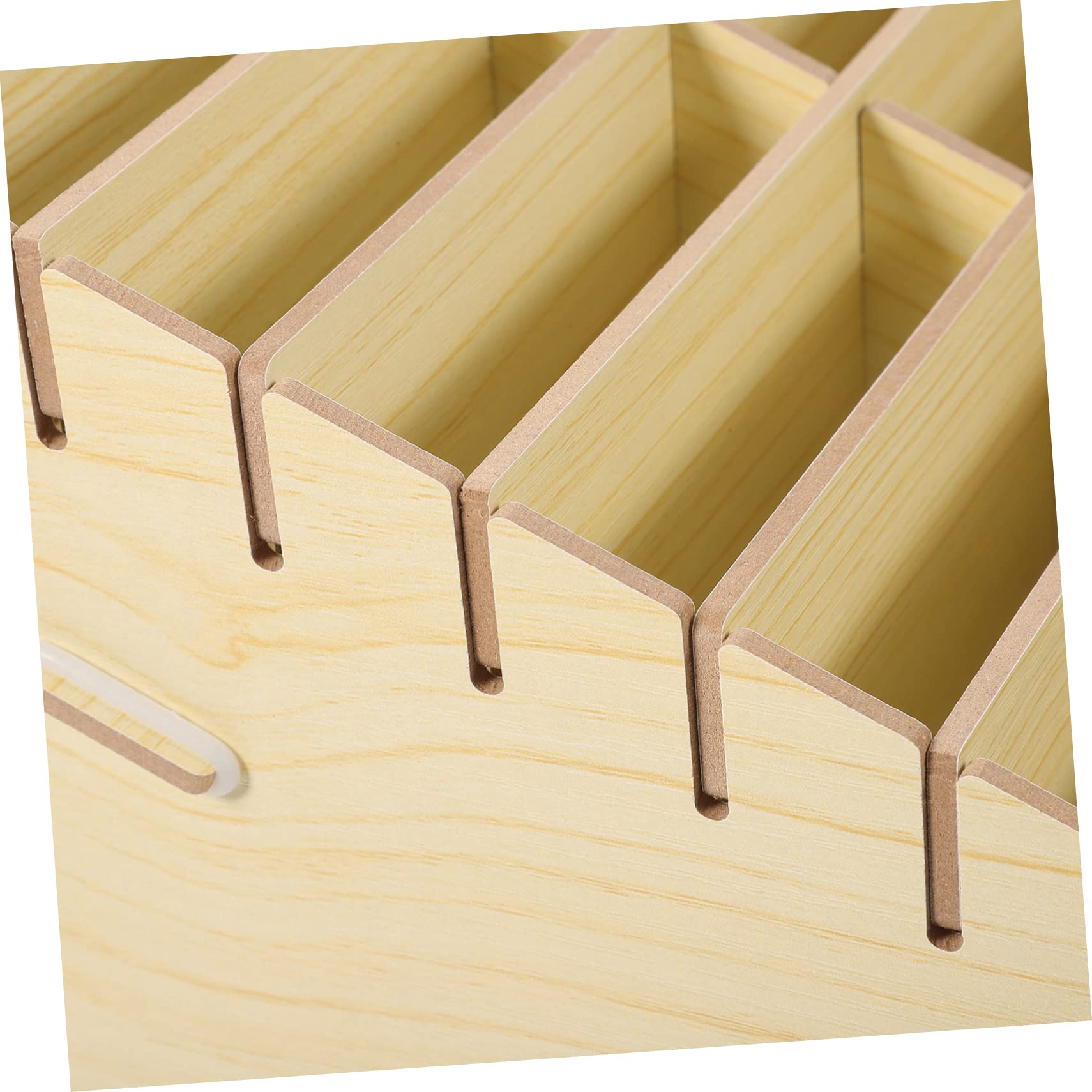 Porta Carte da Gioco Multi Scomparti in Legno Beige per Piccoli Oggetti