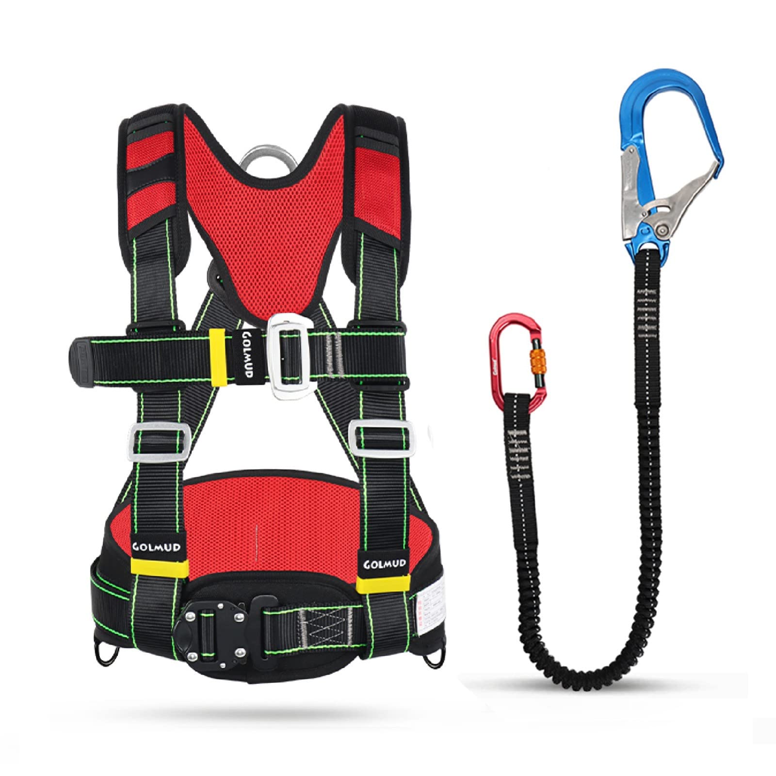 SwaYve Arnés para Trabajar en Altura, Arneses de Seguridad para Escalada de Medio Cuerpo con Detención de Caídas, Protección Del Cinturón de Seguridad para Trabajos Aéreos en el Techo/Red/C