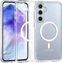 ZYIMOU Case for Samsung Galaxy A55 5G Compatible with MagSafe, Magnetic Case Camera Protection Translucent Matte Back PC Back TPU Bezel Case - Transparent