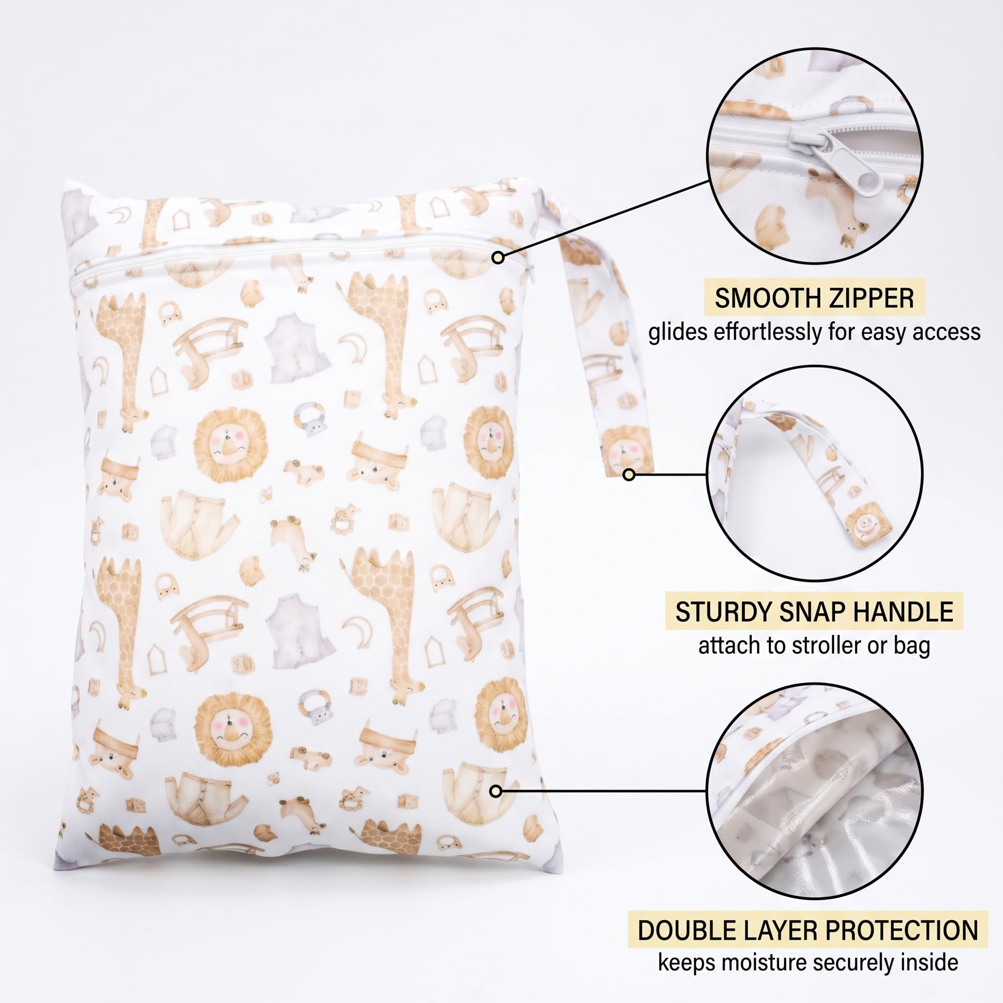 Wetbag Pannolini Lavabili 2 Pezzi 20x25cm Impermeabili Riutilizzabili per Neonato