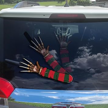 Nightmare Waving Freddy Arm WiperTags attach to rear vehicle wiper blades