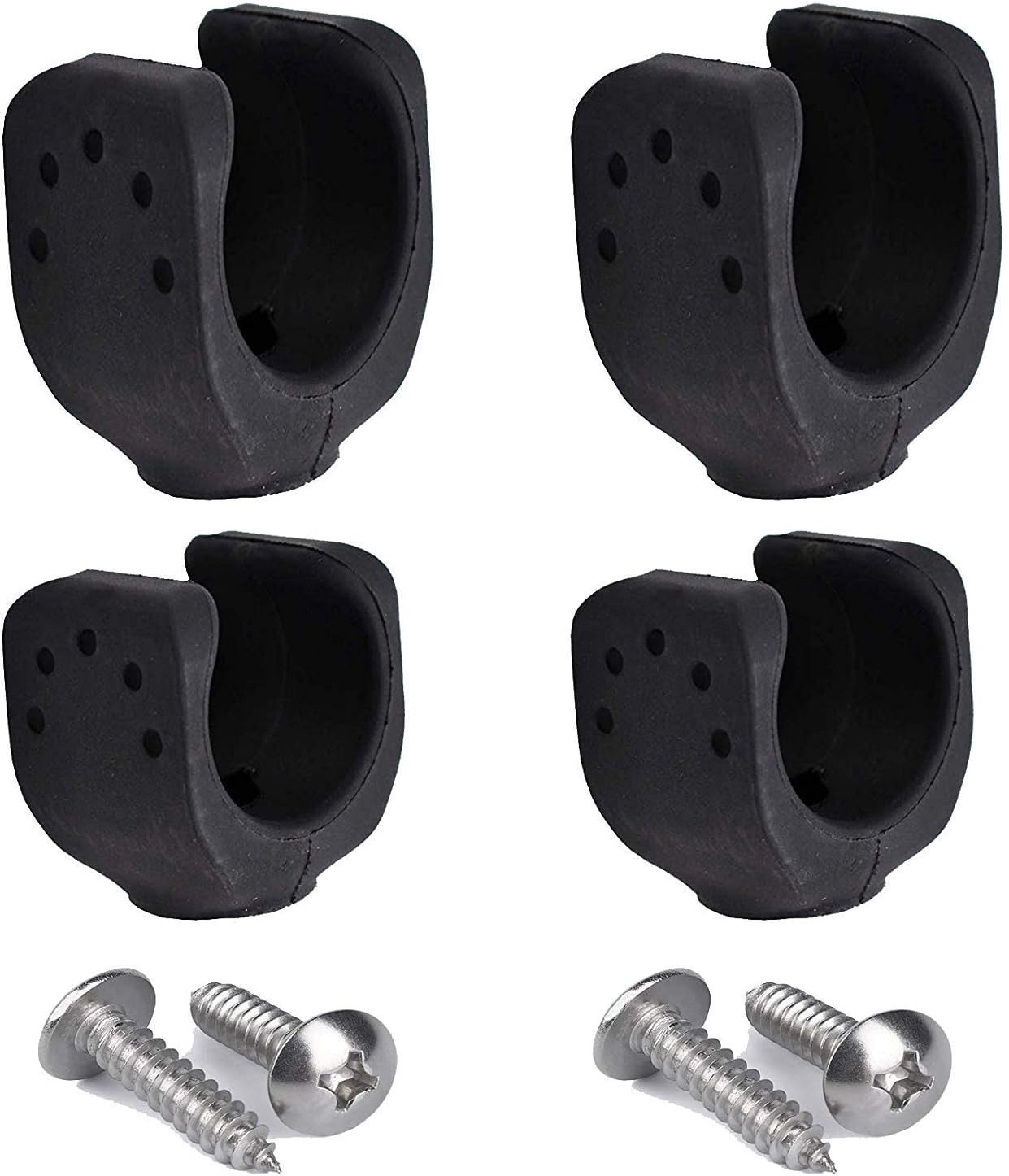4/PK,（ Two Big and Two Small ）Universal Flashlight Mounted Brackets Rail Mounted, Works great to Mount Clips Clamps Holder for LED Flashlights & Similar Things, indoor/outdoor use - Flexible rubber