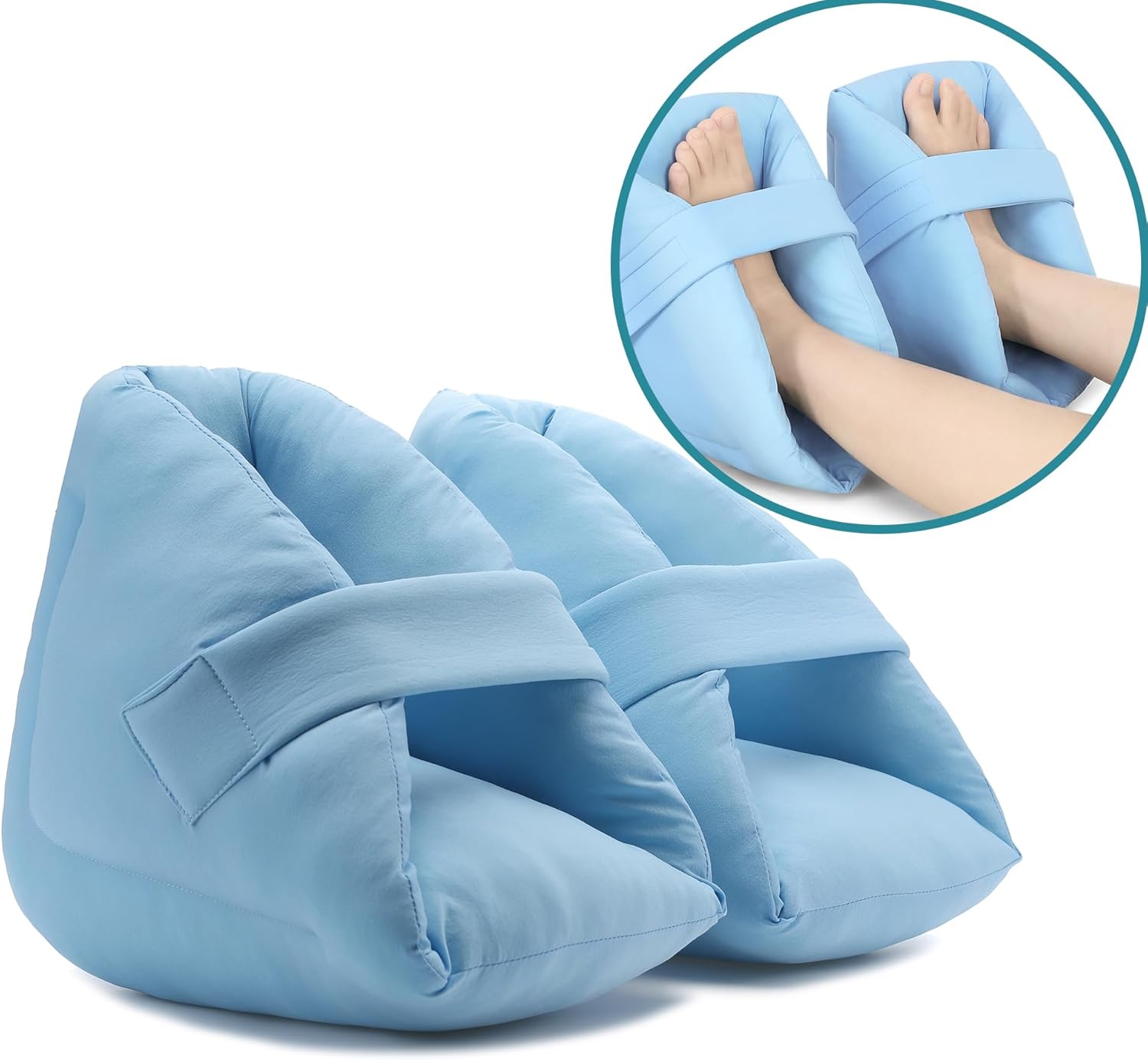 Heel Protectors for Pressure Sores, Cushioned Boots for Elderly, Diabetic, Bedridden Patients, Foot Injury Recovery, Pain Relief Heel Cushion Pillow Support for Bed Sores, Blisters, 1 Pair