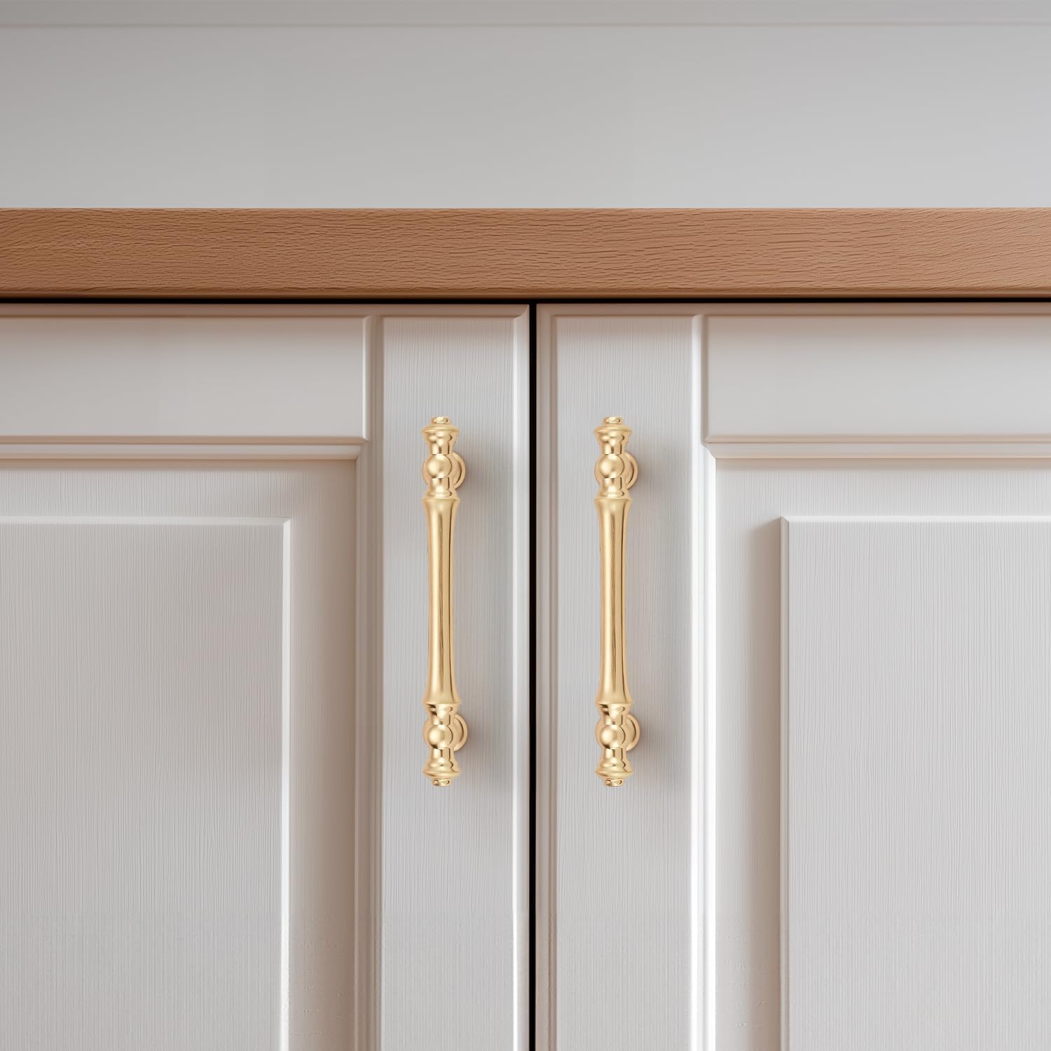 Home Expert 10 Pack 3-3/4 Inch (96mm) Center to Center Brushed Gold Cabinet Pulls, Kitchen Handles for Cupboards & Drawers