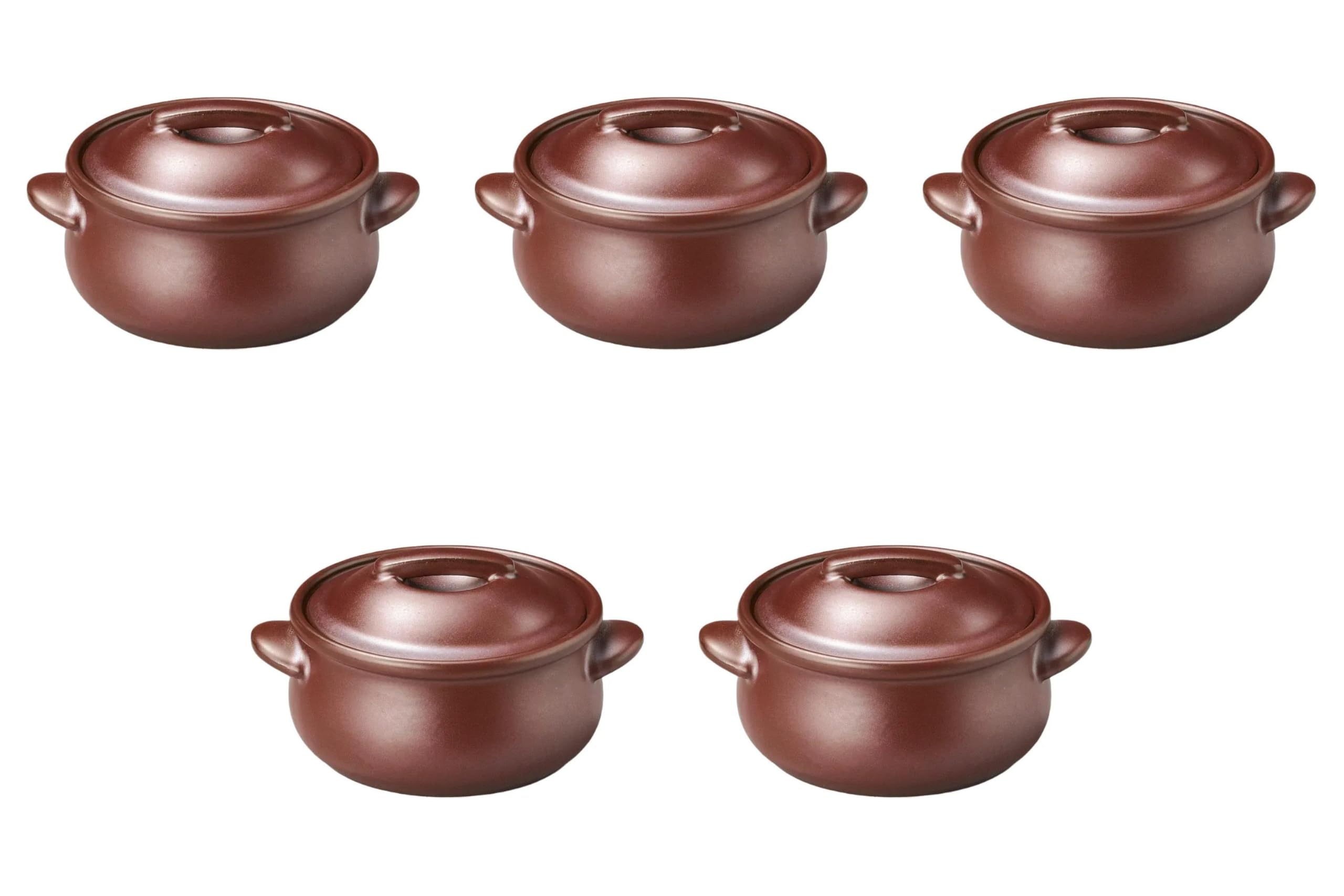 Set of 5, Iron Red 4.7 inches (12 cm) Casserole [5.9 x 4.7 x 3.1 inches (15 x 12 x 8 cm) | Setomonohonpo