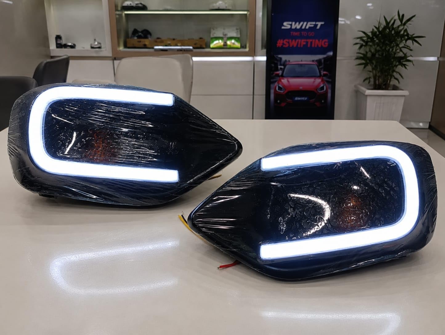 Premium LED Daytime Running Light (DRL) with Dynamic Sequential Turn Indicator Compatible with Maruti Suzuki Swift 2024 New Model | Bright White DRL & Amber Flowing Indicator | Waterproof | Set of 2-picture-12
