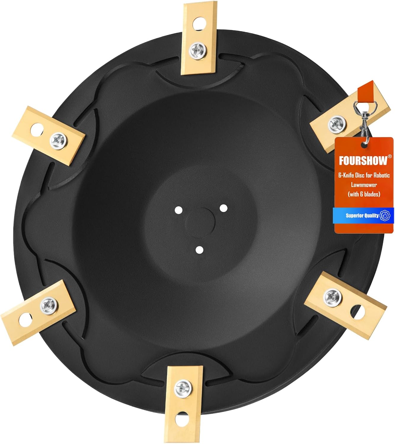 FourShow [Upgrade] Blade Disc + 6 Pcs Blades Compatible with ECOVACS Goat O500, O800, O1200, G1-800, G1-2000, G1, Lawn Mower Robot Blade Disc Robot Lawn Mower Swivel Disc