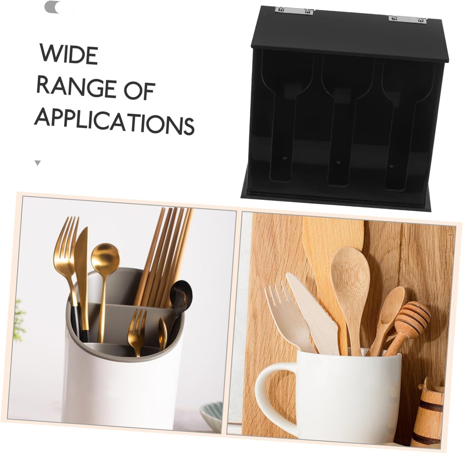 Acrylic Spoon Storage Dispenser Compartment Utensil Organizer for Kitchen Countertop Dining Venues Stylish Cutlery Holder with Easy Clean Design for Family