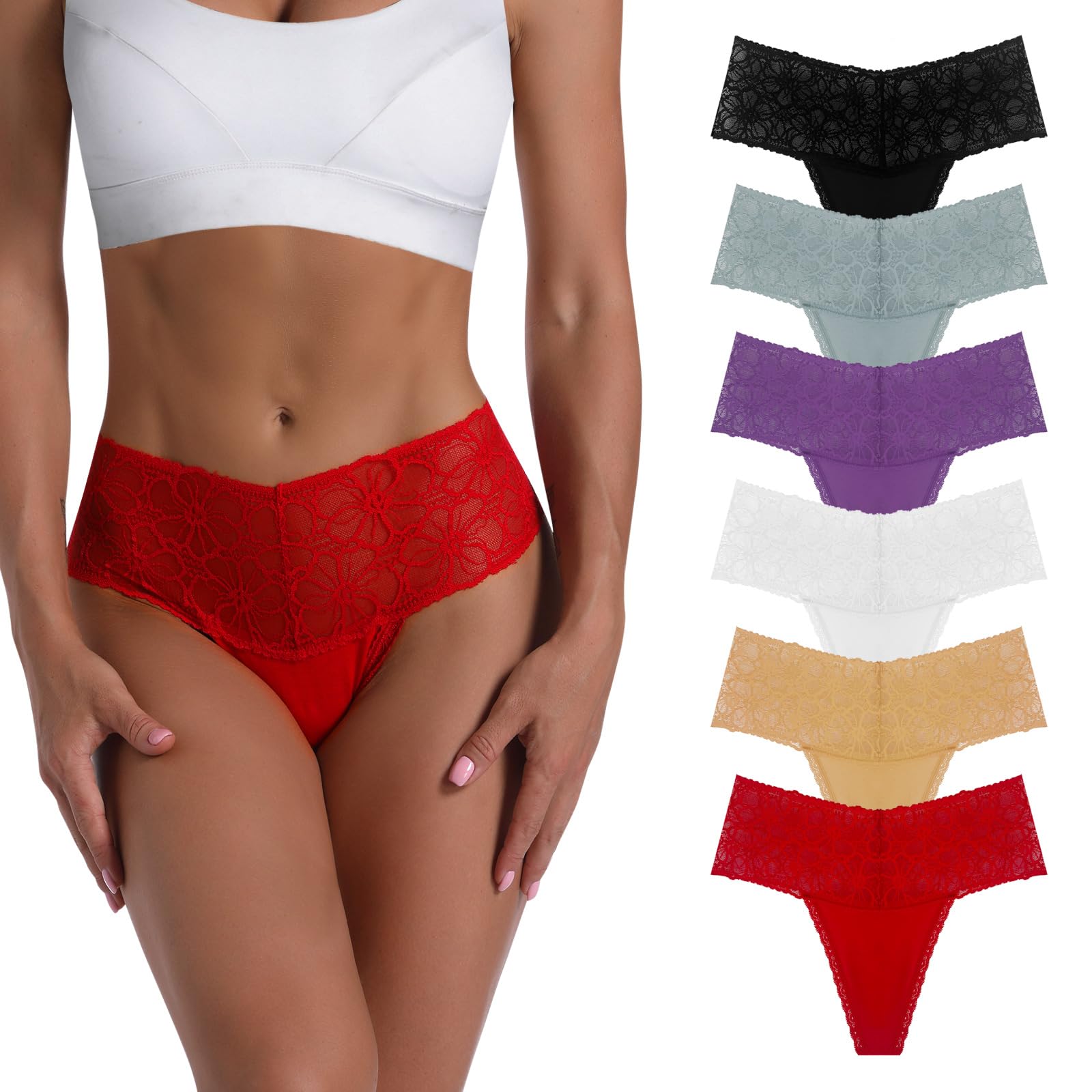 High Waist Cotton Lace Multipack
