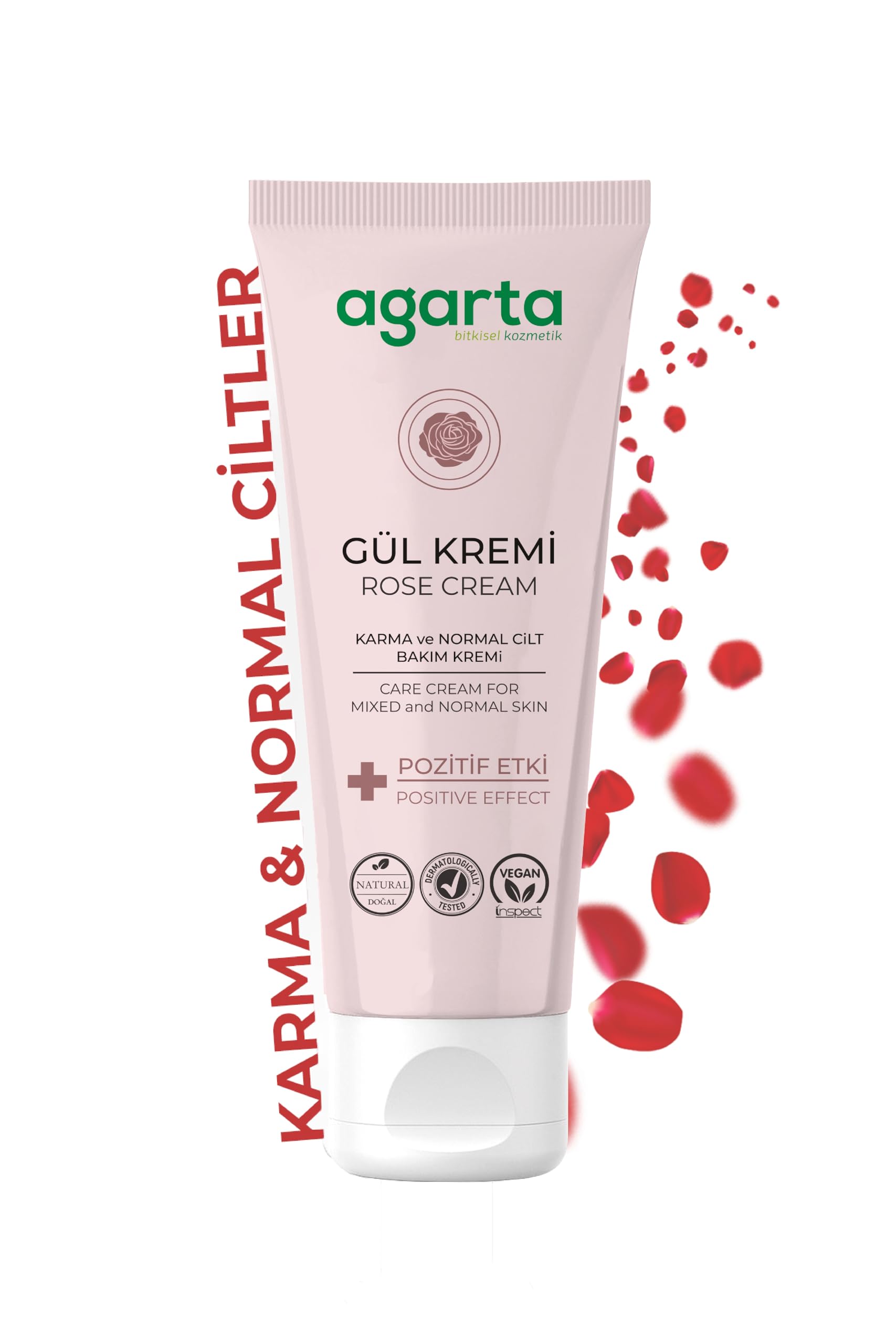 Agarta Doğal Yüz Ve El Nemlendirici Gül Aromalı Cilt Bakım Kremi 75 ml